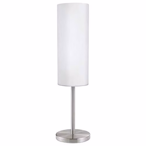 Loops Table Lamp in Silver and White with Glass Shade and E27 Bulb