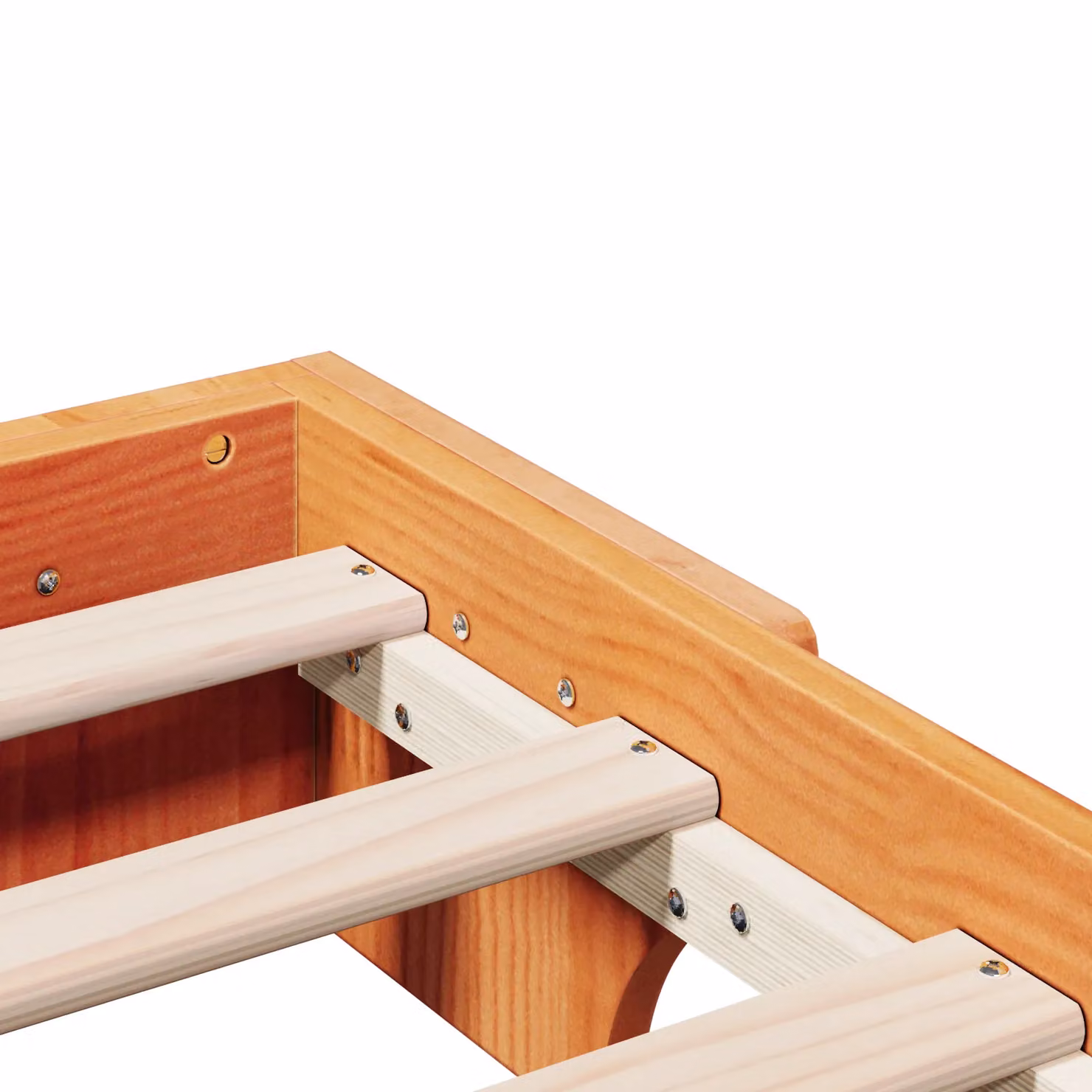 Berkfield Home Solid Pine Wood Bed Frame in Waxed Brown, 150 x 200 cm – 2
