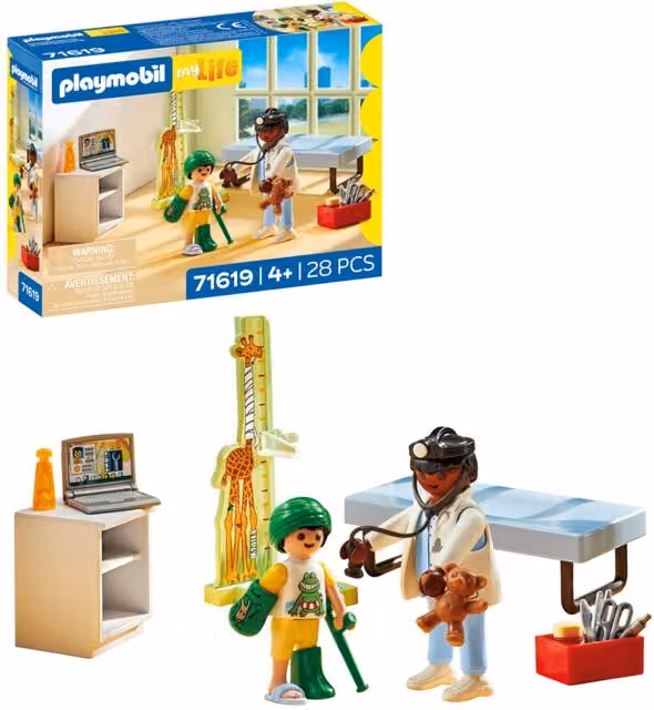 Playmobil Pediatrician with Teddy Bear Toy Set in Yellow and Multicolour