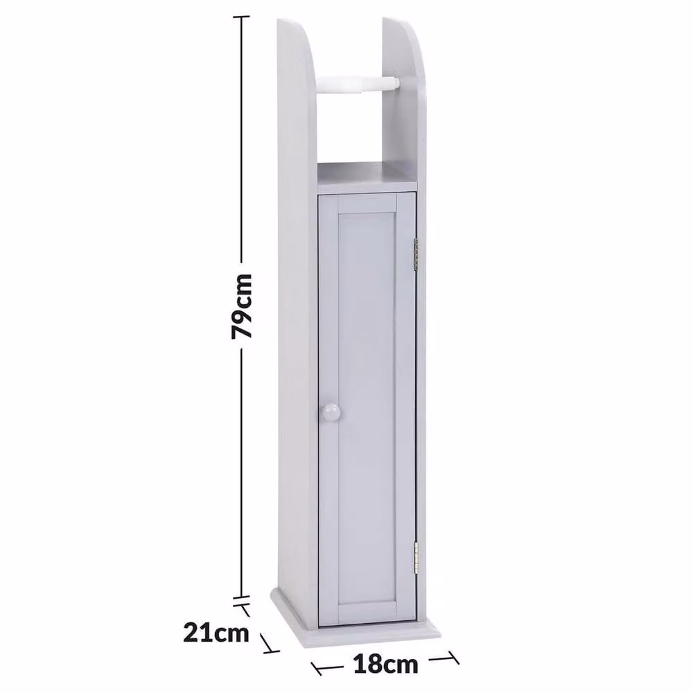 Kelvenix Freestanding Bathroom Toilet Paper Roll Holder and Spare Roll Storage Unit in Grey – 2