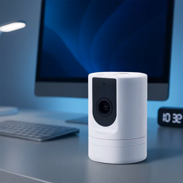 Komore Indoor Smart Baby Security Camera with Night Vision and Two-Way Talk, White