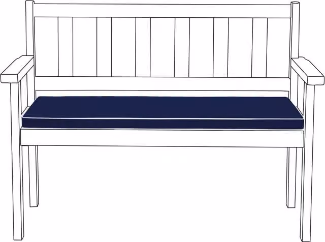Gardenista Water-Resistant 2-3 Seater Outdoor Bench Cushion in Navy Blue, W: 140 cm