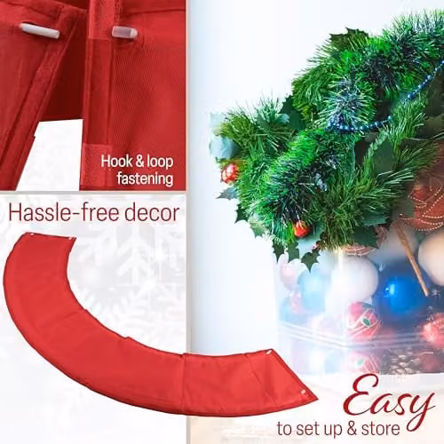 Deco Express Christmas Tree Skirt in Red and Multicolour – 4