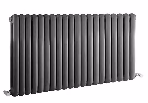 Hudson Reed HSA007 Salvia Anthracite Modern Double Panel Horizontal Designer Bathroom Radiator W: 122.3 cm, H: 63.5 cm – 1