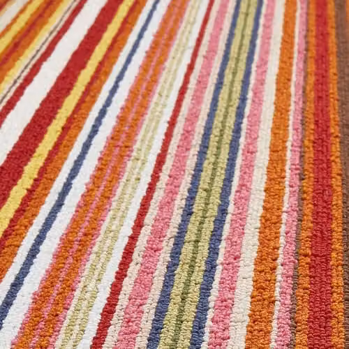 My Mat Multicolour Bright Striped Stain Resistant and Washable Runner, W: 67 cm, L: 150 cm – 4