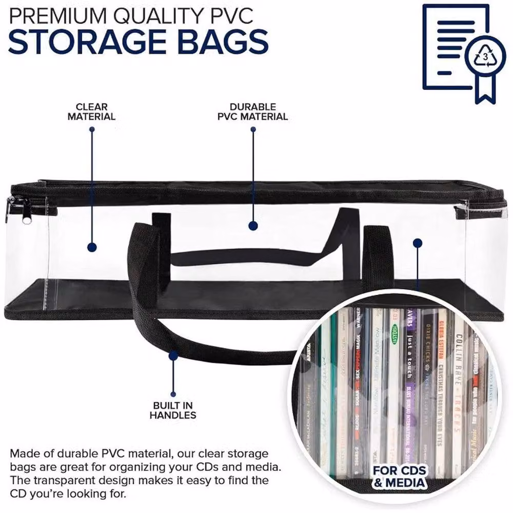 SPETLEK 2X Large Clear DVD and CD Storage Organiser in Black – 4