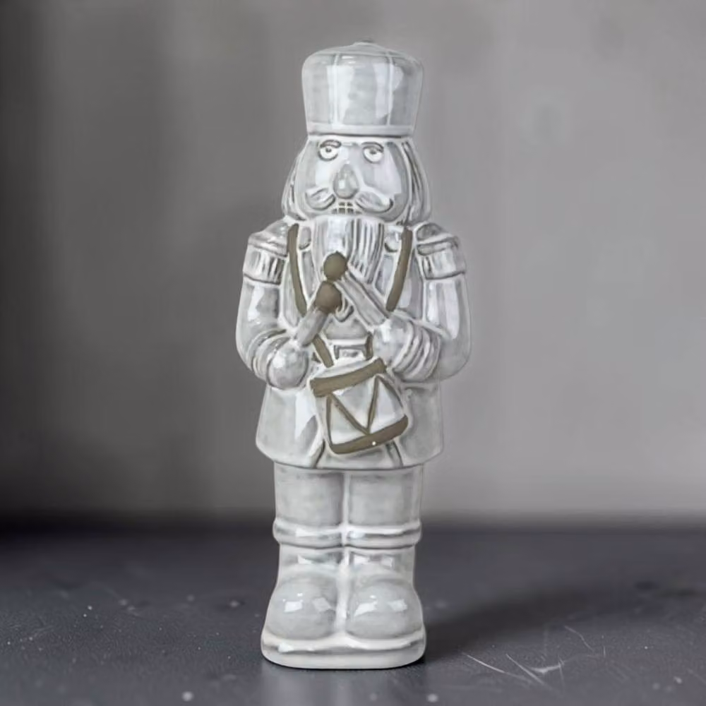 Four Candle White Glazed Ceramic Nutcracker Christmas Decoration, Height: 26 cm – 2
