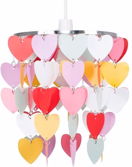 ValueLights Silver and Multicolour Round Ceiling Pendant Shade