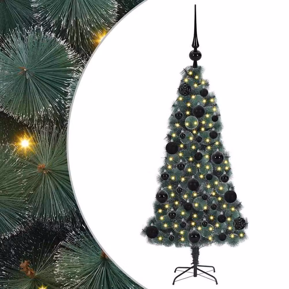 Berkfield Home Elegant Pre-lit Artificial Christmas Tree with Ball Set, Green, Height: 120 cm – 3