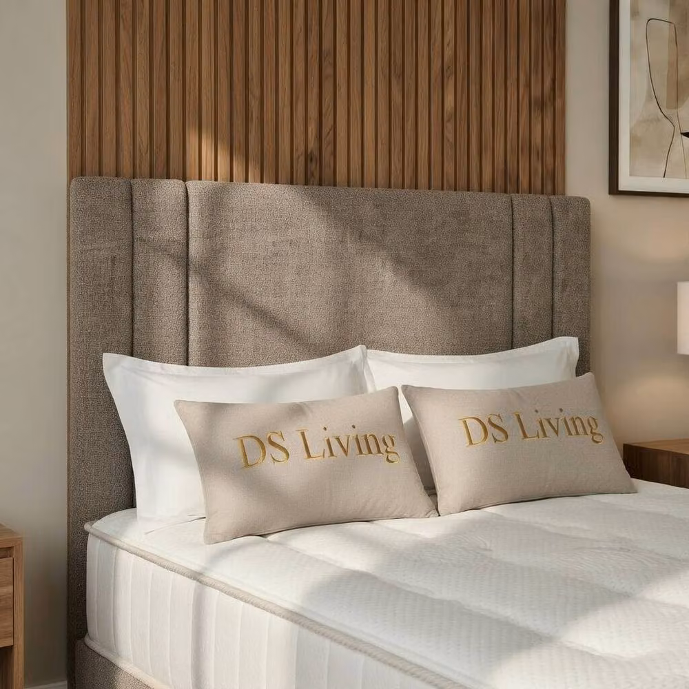 DS Living Velora Modern Upholstered Divan Bed Frame in Brown, W/D/H: 90 x 200 cm – 2