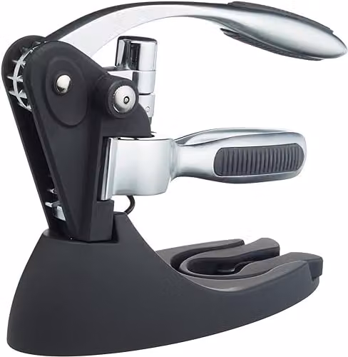 BarCraft Deluxe Lever-Arm Corkscrew Gift Set in Black with Foil Cutter and Metal Accents – 3