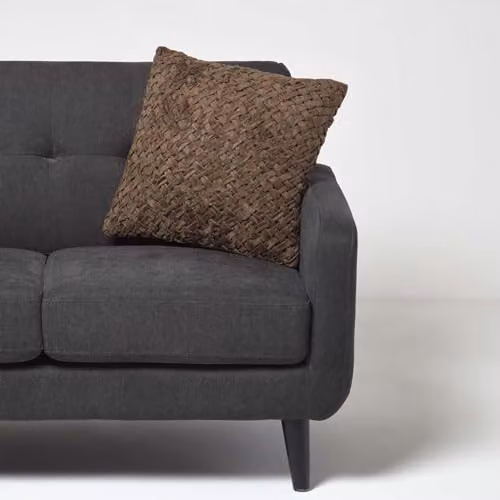 Homescapes Sofia Brown Pleated Cotton Velvet Square Cushion W/D/H: 45 x 45 x 45 cm – 3