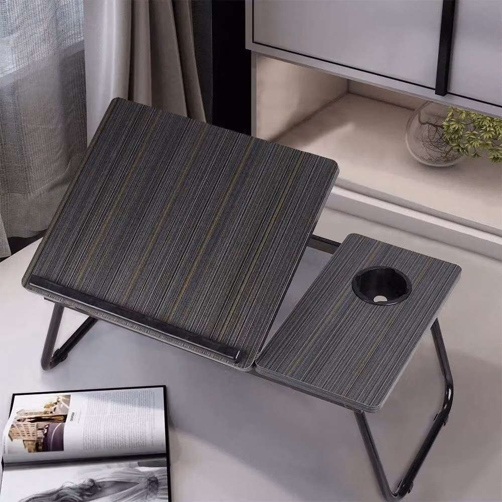 Kelvenix 5-Level Adjustable Folding Laptop Desk with Cup Holder in Grey – 3