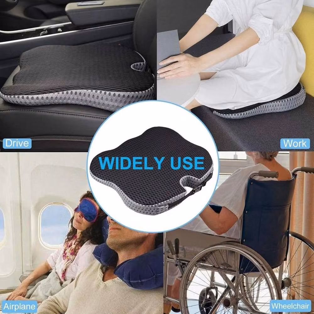 FLAVORA Memory Foam Wedge Seat and Back Cushion in Black, W/D/H: 100 x 100 x 150 cm – 4