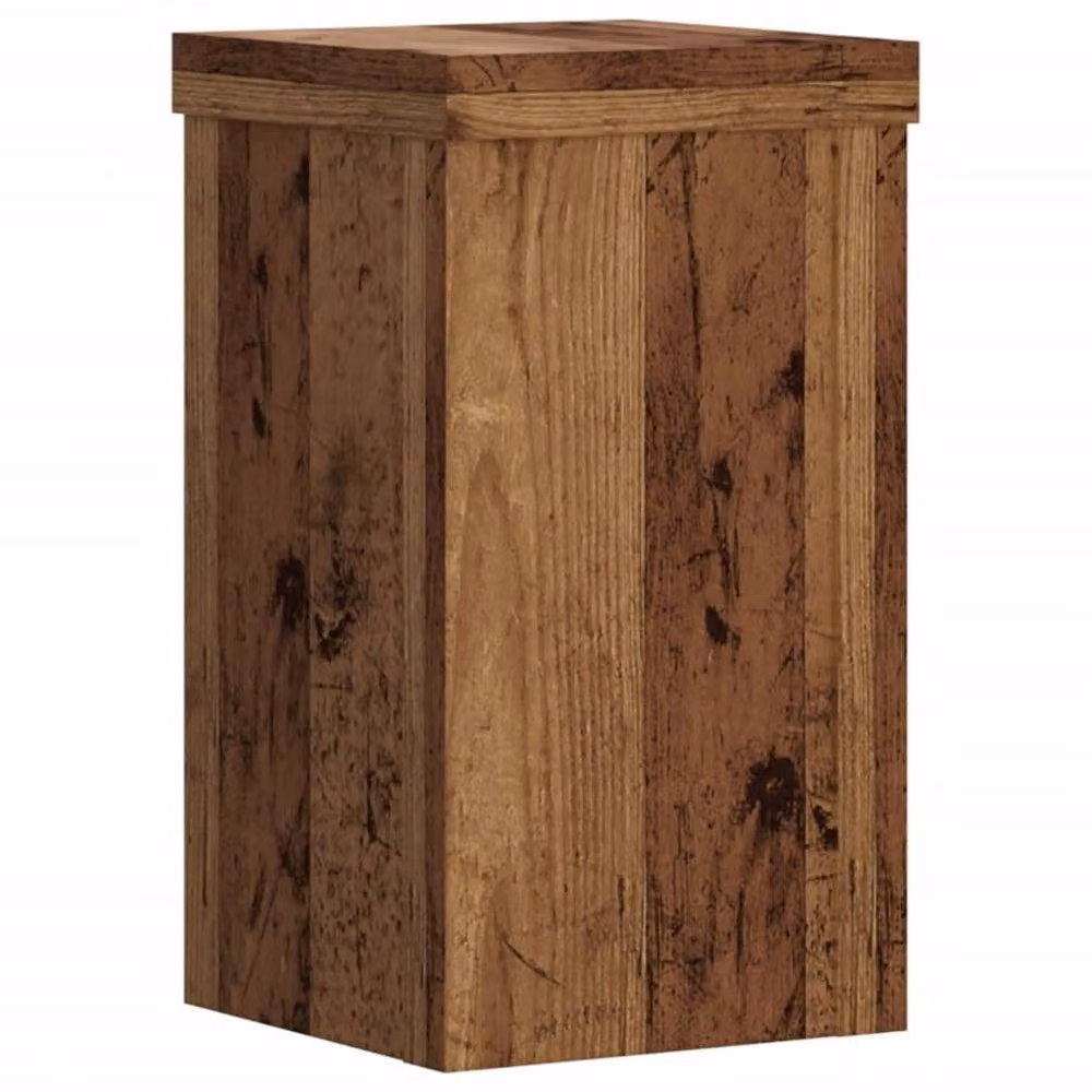 Berkfield Home Set of 2 Modern Square Plant Stands in Brown Engineered Wood, W/D/H: 10 x 10 x 18 cm – 4