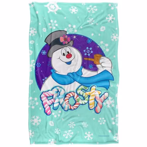 Warner Bros. Frosty The Snowman Christmas Fleece Throw Blanket, Multicolour, W: 91 cm, D: 147 cm – 1