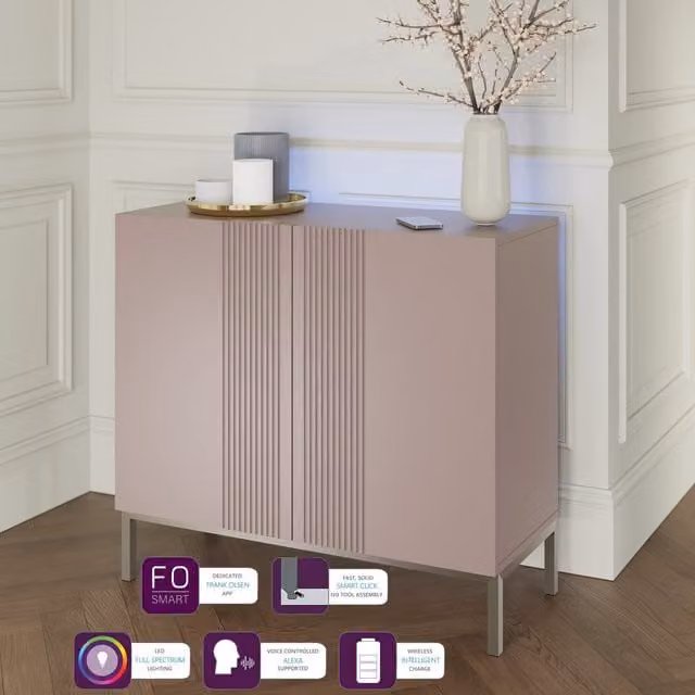 Iona Tall Sideboard in Mulberry with Integrated Lighting