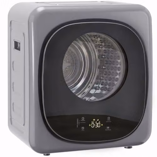 HOMCOM Silver Compact Vented Tumble Dryer with 2.5kg Dry Capacity and 5 Modes