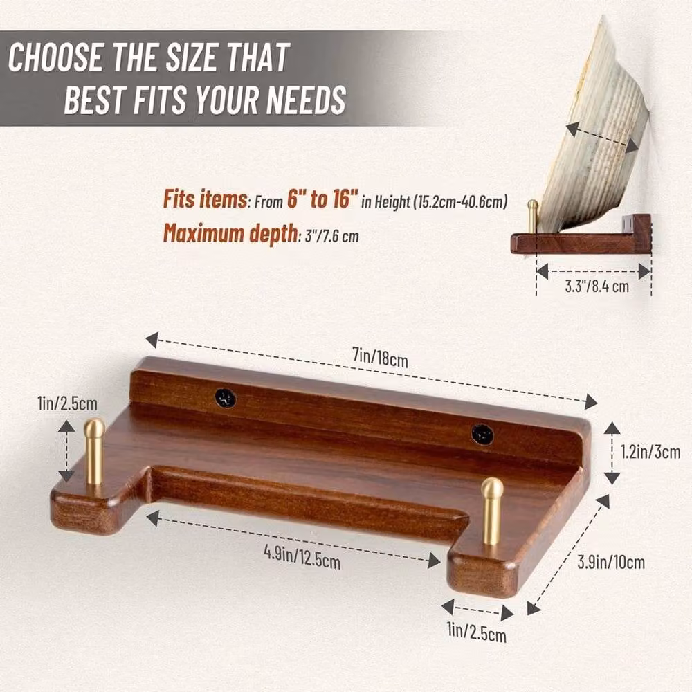 FORGEVIO Brown Wood Plate Holder Wall Display Hanger – 2
