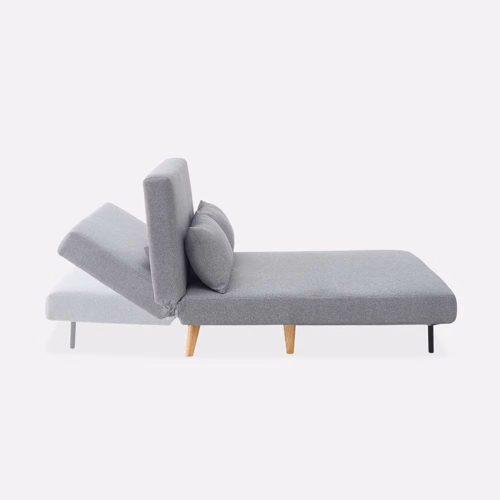 sweeek Scandi-style 2-Seater Folding Sofa Bed in Grey with Scatter Cushions – 2