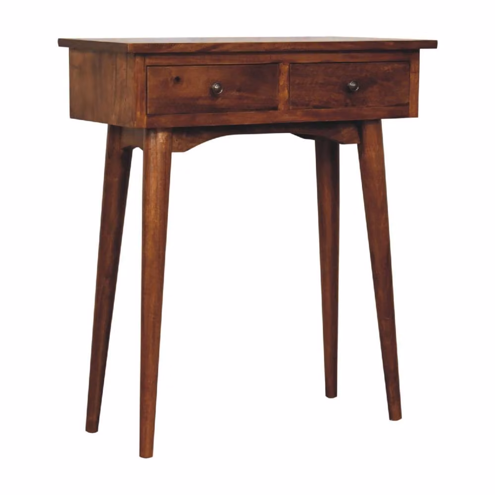 STILVORA Mango Wood Console Table with Nordic Legs in Brown Finish – 2