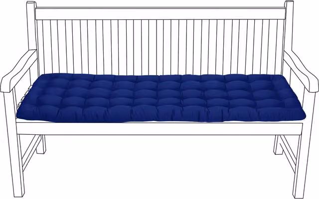 Gardenista Tufted 2-3 Seater Outdoor Garden Bench Seat Pad, Blue, Width: 143 cm