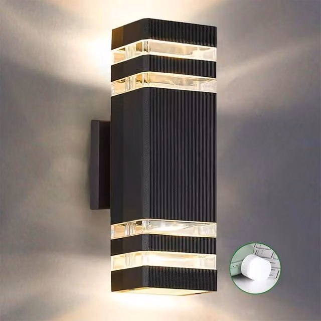 SPETLEK Modern Black Aluminium Outdoor Up and Down Wall Light, IP65 Waterproof, GU10 LED Compatible – 1