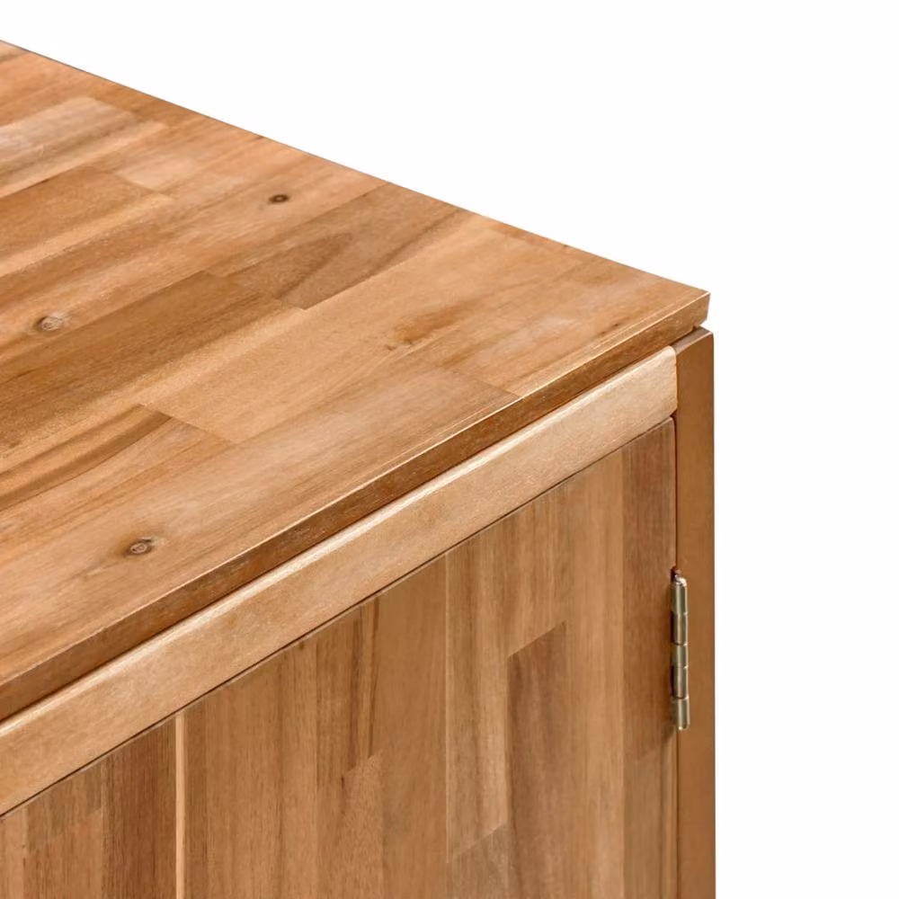 Wyld and Coco Acacia Wood Outdoor Kitchen Cabinet in Brown with Internal Shelves and Hinged Doors, W/D/H: 50 x 50 x 90 cm – 5
