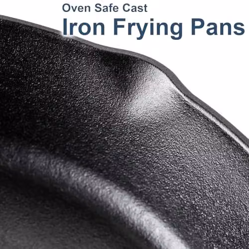 ATEK Pre-Seasoned Cast Iron Frying Pan with Pouring Spout, Black – 4