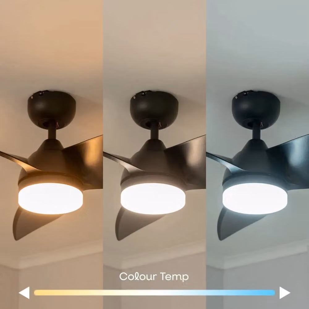 ValueLights 36 inch Black Ceiling Fan with Integrated LED Light and Remote Control – 3