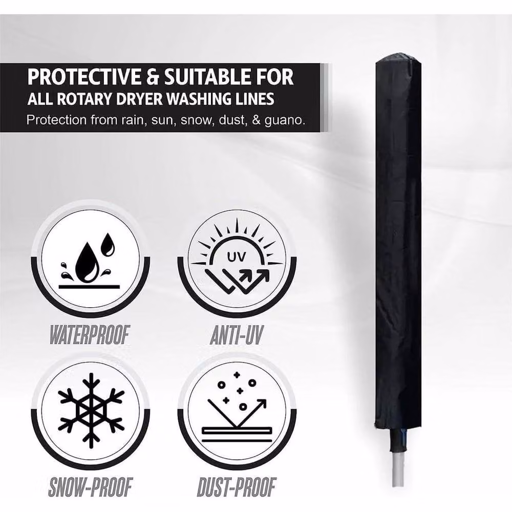SPETLEK 2x Large Black Heavy Duty Rotary Washing Line Covers – 1