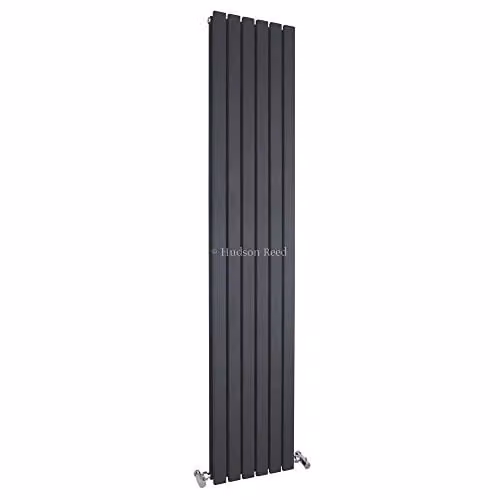 Hudson Reed HLA74 Sloane Modern Vertical Double Panel Designer Bathroom Radiator, Anthracite, H: 180 cm, W: 35.4 cm
