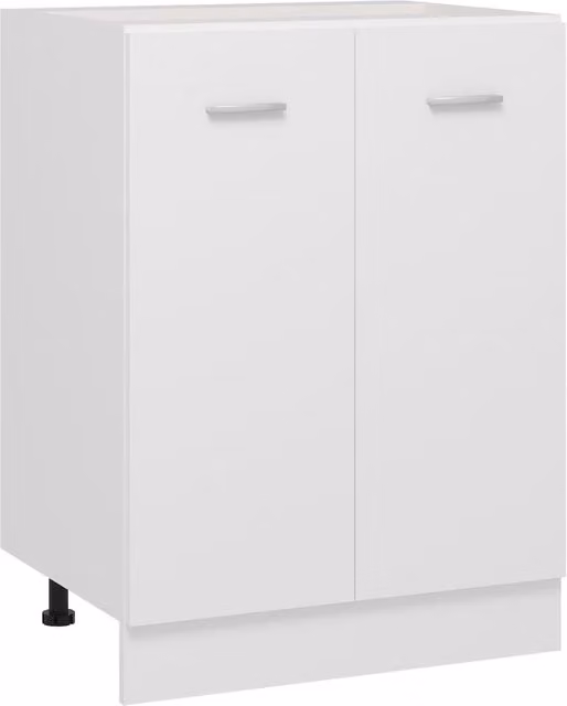 Berkfield Home White Modern Freestanding Kitchen Base Unit with Hinged Doors, W/D/H: 60 x 46 x 81.5 cm