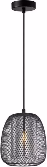Netlighting Amiria Black Metal and Glass Wire Frame Pendant Ceiling Light