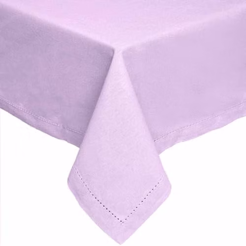Homescapes Plain Purple Cotton Rectangular Tablecloth, W/D/H: 178 x 300 cm