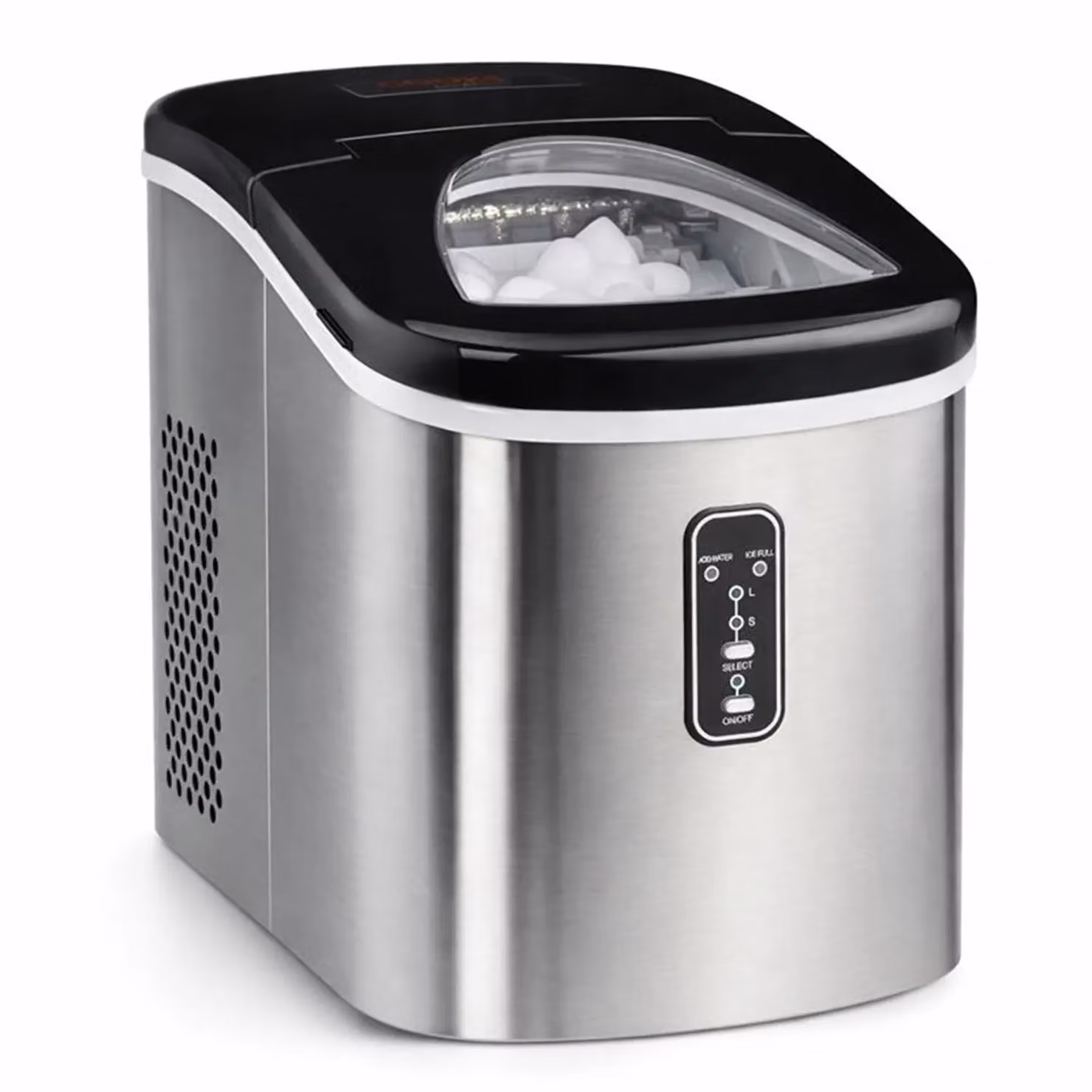 Cooks Professional Ice Maker Machine with Ice Scoop and 2.2L Tank, Produces 14kg Per Day in Metallic Silver – 7