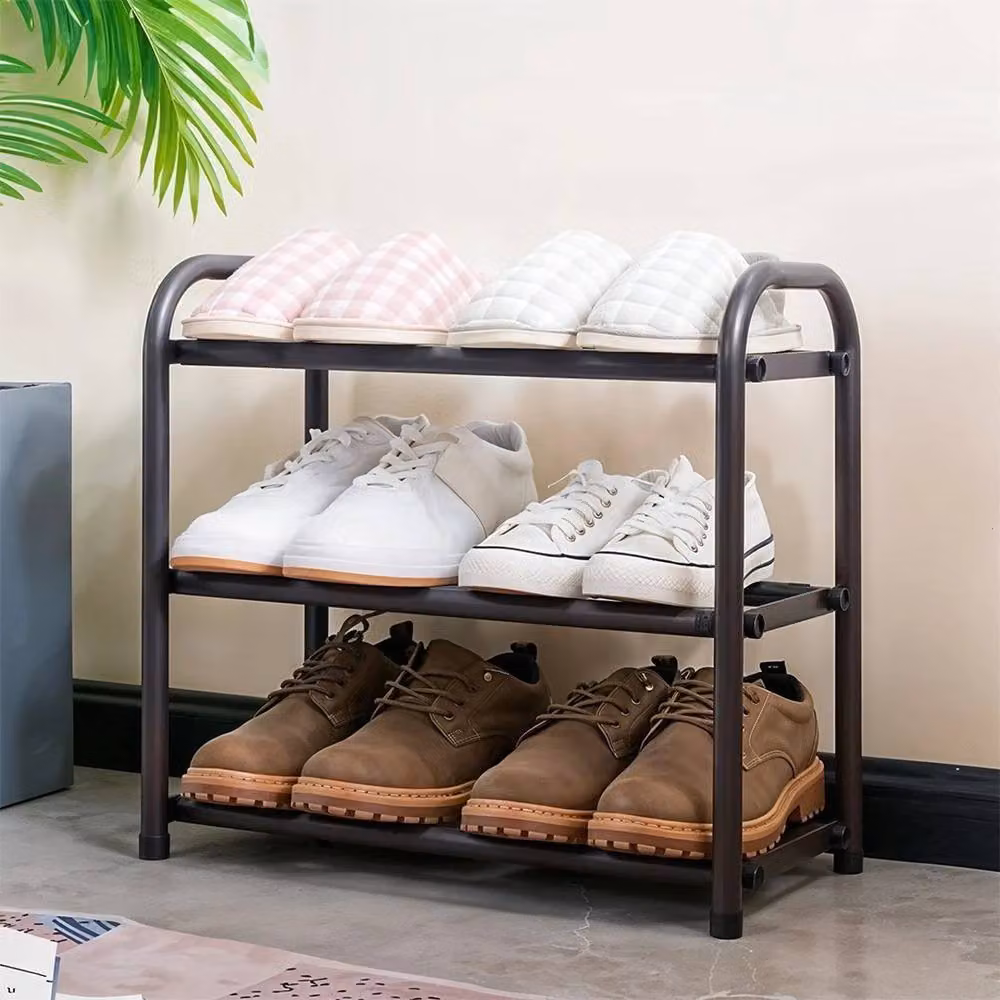 Kelvenix 3-Tier Extendable Metal Shoe Rack Stand in Matt Black, Width: 50 cm – 3