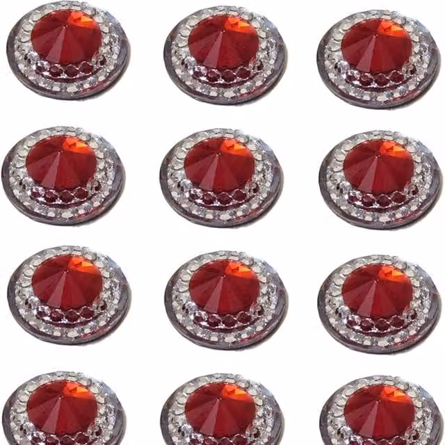 Syntego Pack of 40 Round Ruby Red Gems