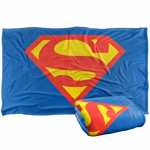 Warner Bros. Superman Shield 2016 Silky Touch Super Soft Fleece Throw Blanket, Multicolour, W: 91.44 cm x D: 91.44 cm x H: 147 cm