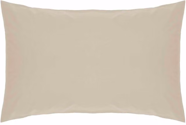 Belledorm Easy Care 200 Thread Count Cotton Polyester Percale Housewife Pillowcase in Beige