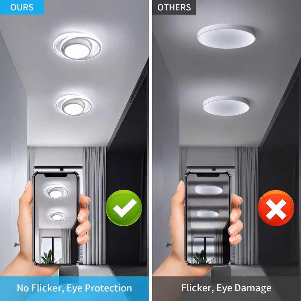 COMELY Pack of 2 Round 36W LED Ceiling Lights in White with Cool White Light – 3