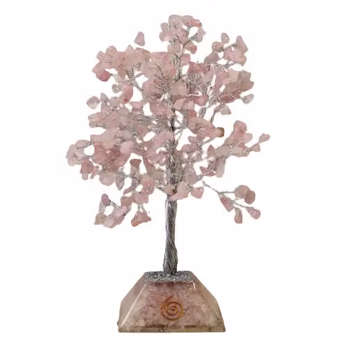 KDMD Rose Quartz Gemstone Tree with Organite Base in Pink – 2