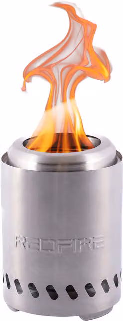 RedFire Volcano Stainless Steel Tabletop Pellet Fire Pit, Silver, Diameter: 14 cm