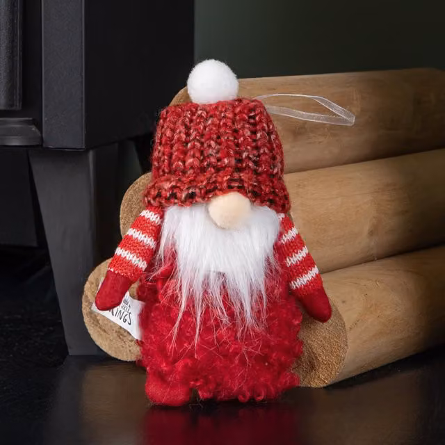 Samuel Alexander Red Scandinavian Hanging Christmas Gonk Pendant Decoration, 16 cm – 1