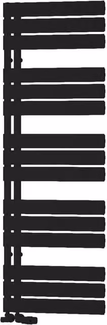 Bathroom Kingdom Vada Black Flat Panel Aluminium Heated Towel Rail H: 151 cm, W: 50 cm