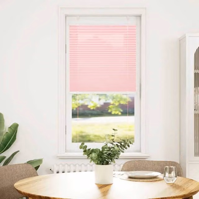 Berkfield Home Single Pleat Pink Polyester Semi-Transparent Corded Blind, W: 55 cm, H: 150 cm