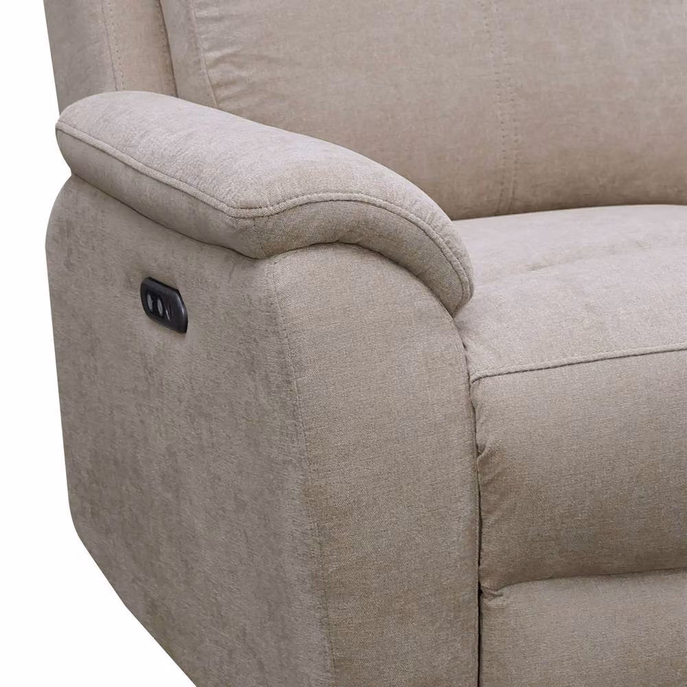 Aspire Richmond 3 Seater Power Recliner Sofa in Beige Chenille Fabric – 3