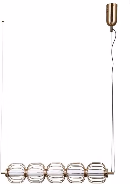 Netlighting Pedro Bar Pendant Ceiling Light in Gold/Brass with 5x Warm White LED Bulbs