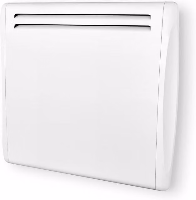 MYLEK White Ceramic Slim Electric Panel Heater with 1kW Output, 24/7 Timer and IP24 Rating – 1