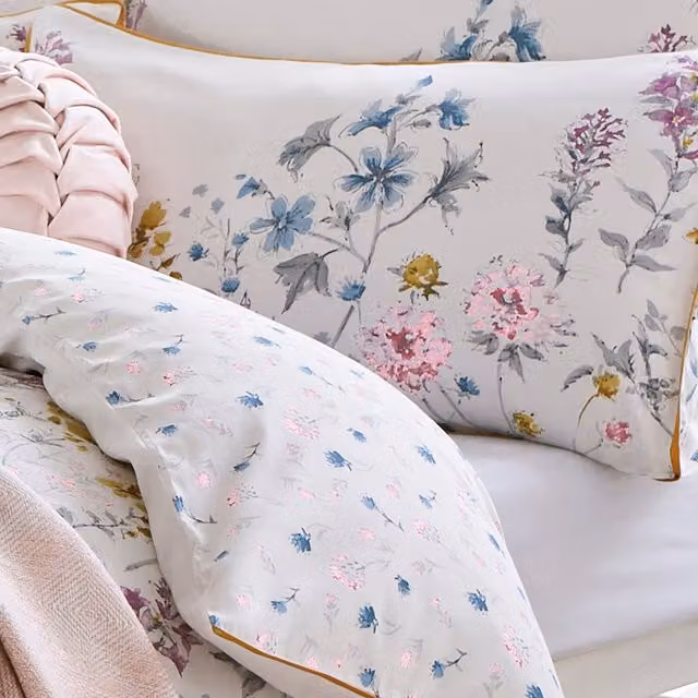 Laura Ashley Wild Meadow Reversible Floral Cotton Housewife Pillowcase, Multicolour